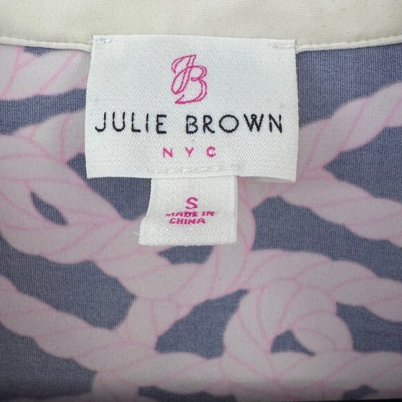 Julie Brown NYC Swimcover Navy Blue Pink White Nautical Rope Women's Size Small - Picture 3 of 6